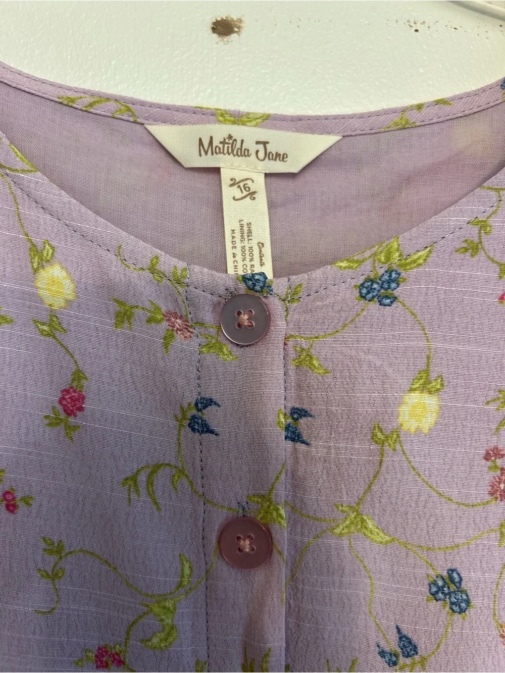 Matilda Jane Lavender Floral Puff-Sleeve Dress